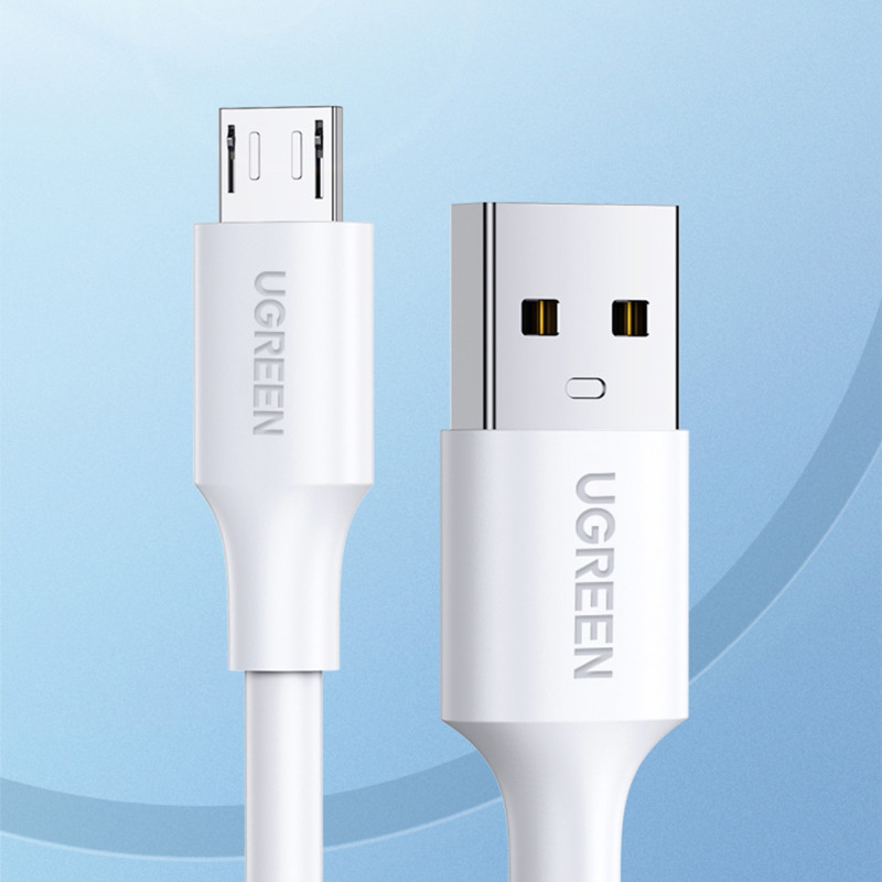 UGREEN US289 USB 2.0 A to Micro USB Cable Nickel Plating 0.25m White
