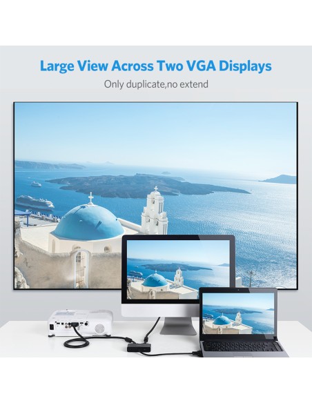 Rozdzielacz VGA Ugreen 40254 1x2 - czarny