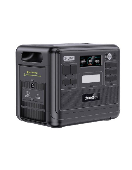 Stacja zasilania Choetech BS008 2400W USB-A / USB-C / XT60 / DC5521 / AC - czarna