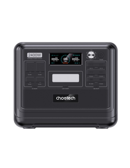 Stacja zasilania Choetech BS008 2400W USB-A / USB-C / XT60 / DC5521 / AC - czarna