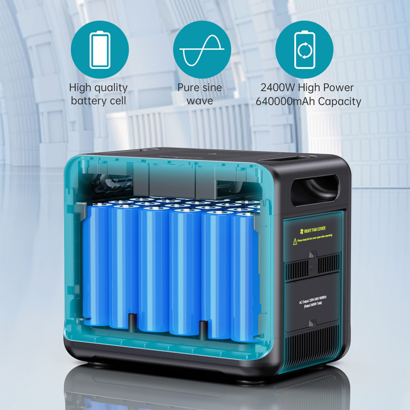 Stacja zasilania Choetech BS008 2400W USB-A / USB-C / XT60 / DC5521 / AC - czarna