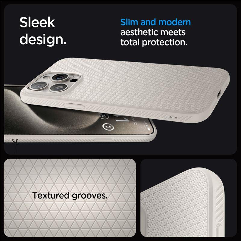 Etui Spigen Liquid Air na iPhone 15 Pro Max - tytan naturalny