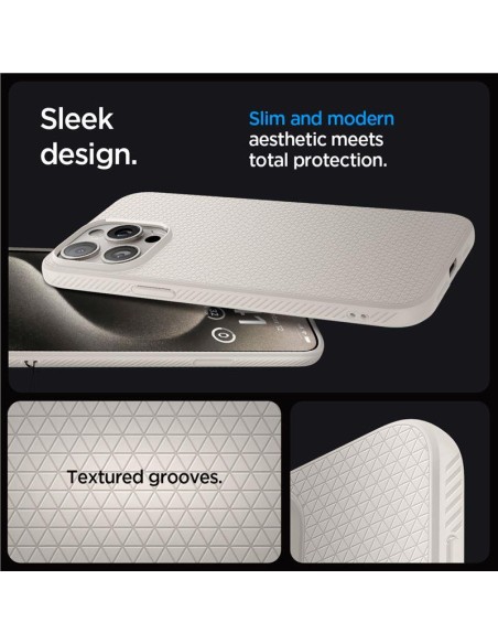 Etui Spigen Liquid Air na iPhone 15 Pro Max - tytan naturalny Etui Spigen Liquid Air na iPhone 15 Pro Max - tytan naturalny