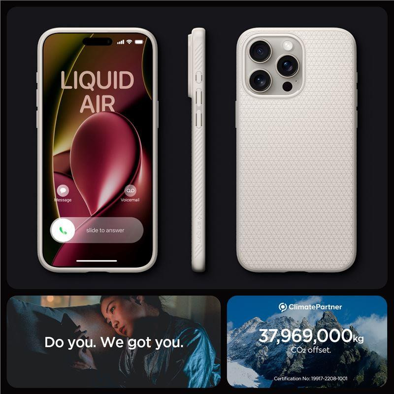 Etui Spigen Liquid Air na iPhone 15 Pro Max - tytan naturalny