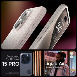Etui Spigen Liquid Air na iPhone 15 Pro - tytan naturalny