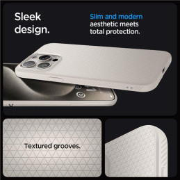 Etui Spigen Liquid Air na iPhone 15 Pro - tytan naturalny