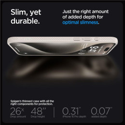 Etui Spigen Liquid Air na iPhone 15 Pro - tytan naturalny