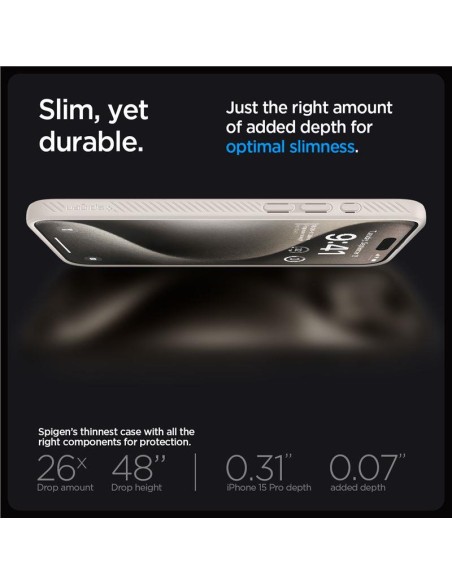Etui Spigen Liquid Air na iPhone 15 Pro - tytan naturalny