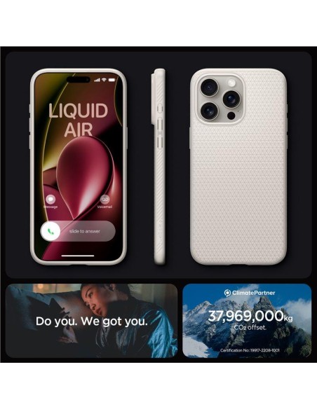 Etui Spigen Liquid Air na iPhone 15 Pro - tytan naturalny