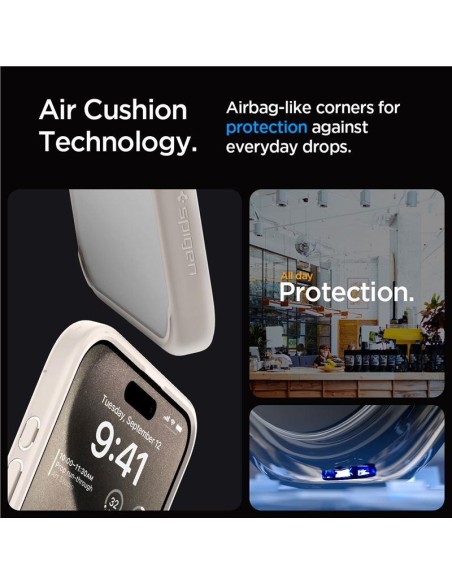 Etui Spigen Ultra Hybrid na iPhone 15 Pro - tytan naturalny Etui Spigen Ultra Hybrid na iPhone 15 Pro - tytan naturalny