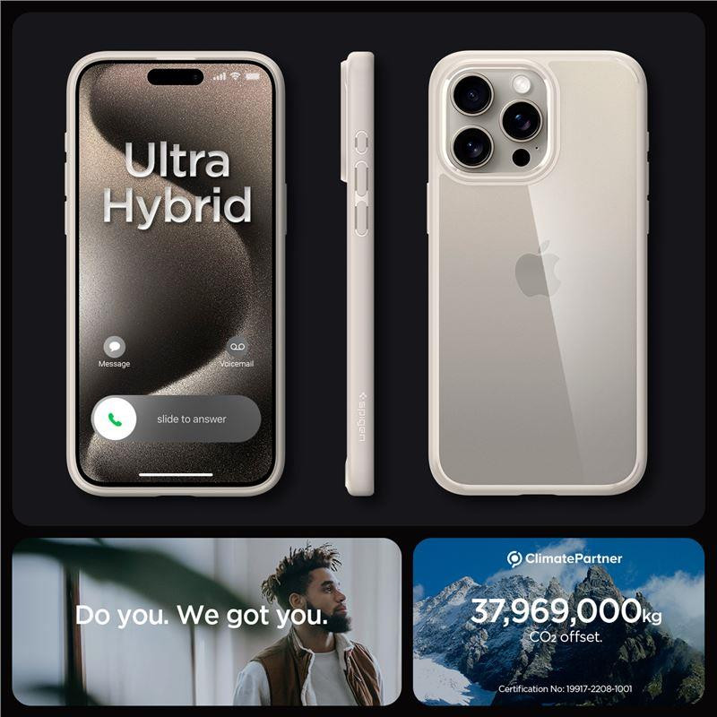 Etui Spigen Ultra Hybrid na iPhone 15 Pro Max - tytan naturalny