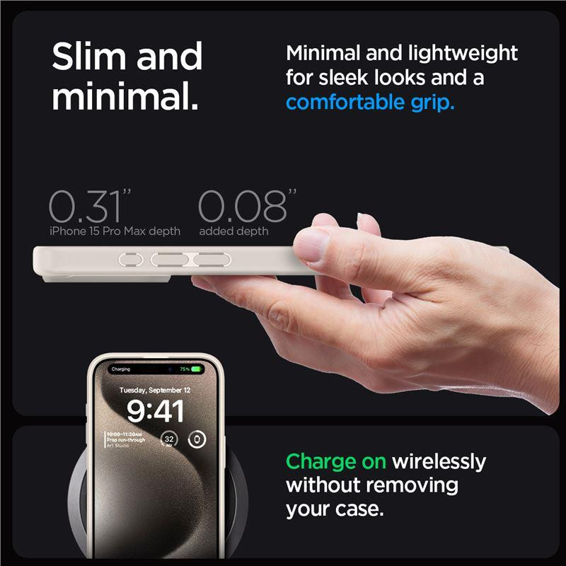 Etui Spigen Ultra Hybrid na iPhone 15 Pro Max - tytan naturalny