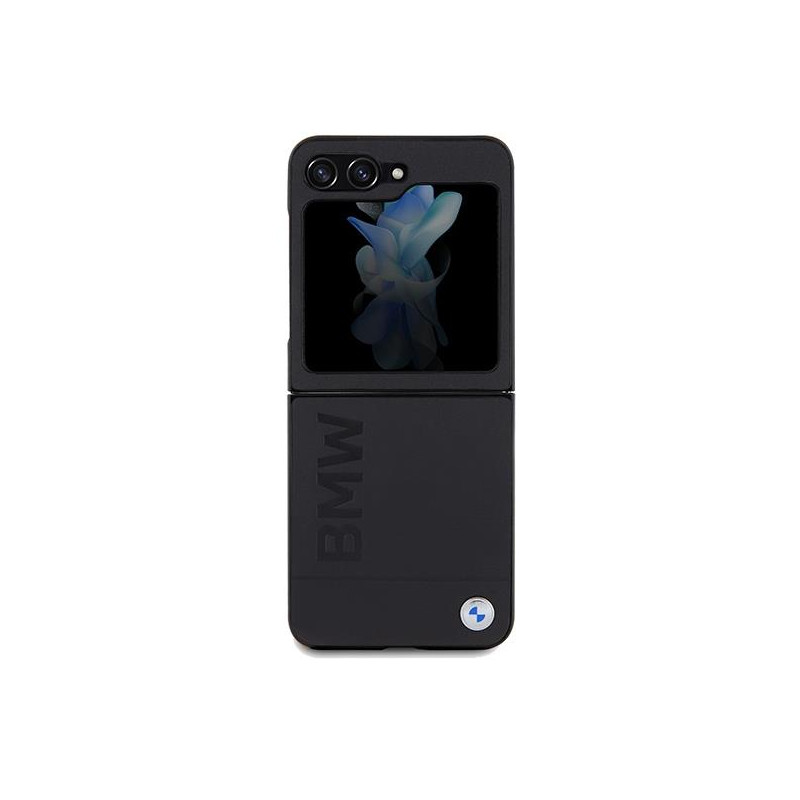 Etui BMW Leather Hot Stamp na Samsung Galaxy Z Flip 5 - czarne