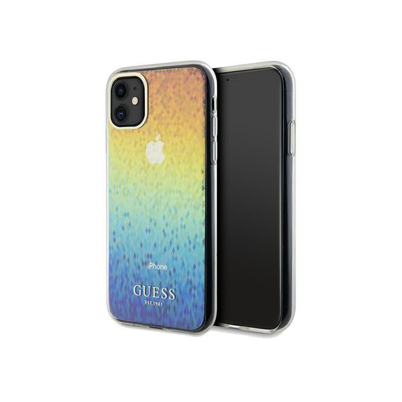 Etui Guess IML Faceted Mirror Disco Iridescent na iPhone 11 / Xr - wielokolorowe Etui Guess IML Faceted Mirror Disco Iridescent na iPhone 11 / Xr - wielokolorowe
