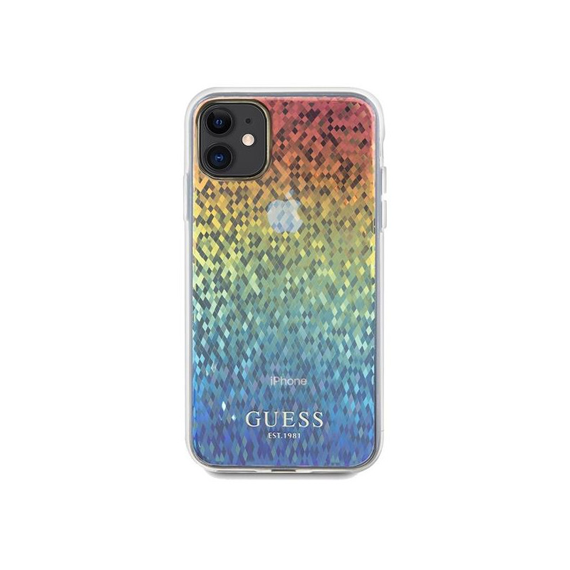 Etui Guess IML Faceted Mirror Disco Iridescent na iPhone 11 / Xr - wielokolorowe