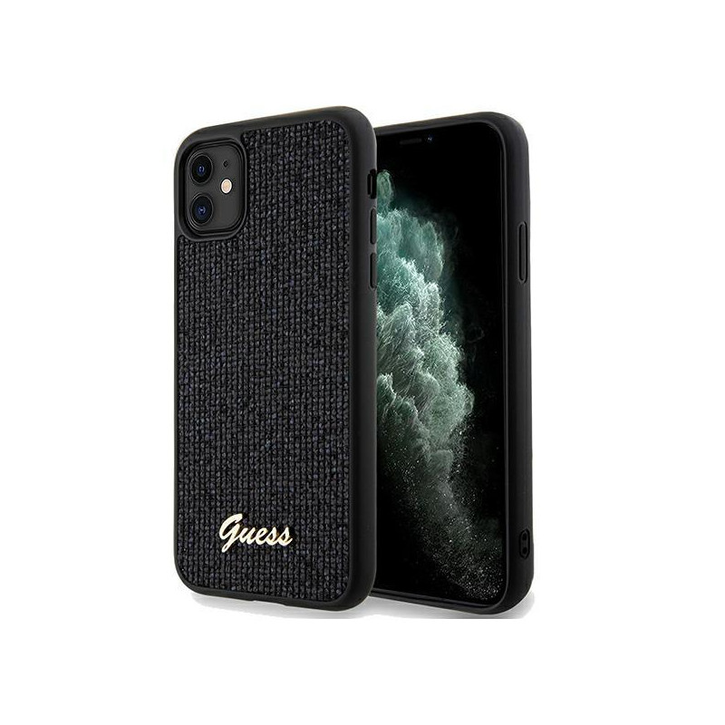 Etui Guess Disco Metal Script na iPhone 11 / Xr - czarne Etui Guess Disco Metal Script na iPhone 11 / Xr - czarne