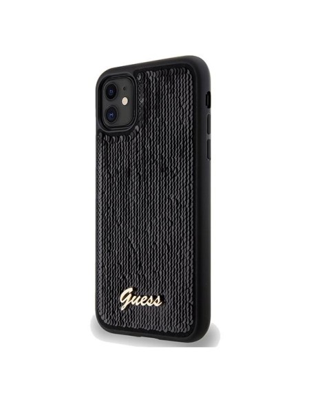 Etui Guess Sequin Script Metal na iPhone 11 / Xr - czarne Etui Guess Sequin Script Metal na iPhone 11 / Xr - czarne