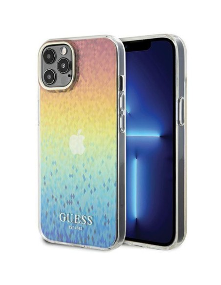 Etui Guess IML Faceted Mirror Disco Iridescent na iPhone 12/ 12 Pro - wielokolorowe Etui Guess IML Faceted Mirror Disco Iridescent na iPhone 12/ 12 Pro - wielokolorowe