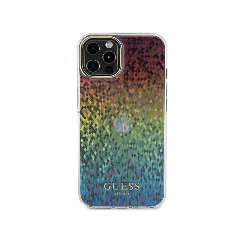 Etui Guess IML Faceted Mirror Disco Iridescent na iPhone 12/ 12 Pro - wielokolorowe