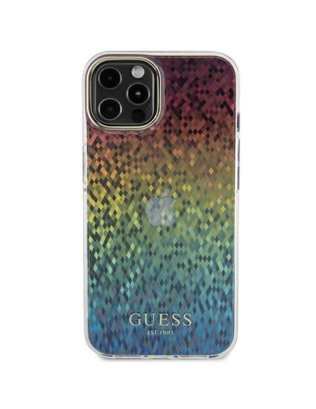 Etui Guess IML Faceted Mirror Disco Iridescent na iPhone 12/ 12 Pro - wielokolorowe Etui Guess IML Faceted Mirror Disco Iridescent na iPhone 12/ 12 Pro - wielokolorowe