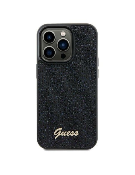 Etui Guess Disco Metal Script na iPhone 12/ 12 Pro - czarne Etui Guess Disco Metal Script na iPhone 12/ 12 Pro - czarne
