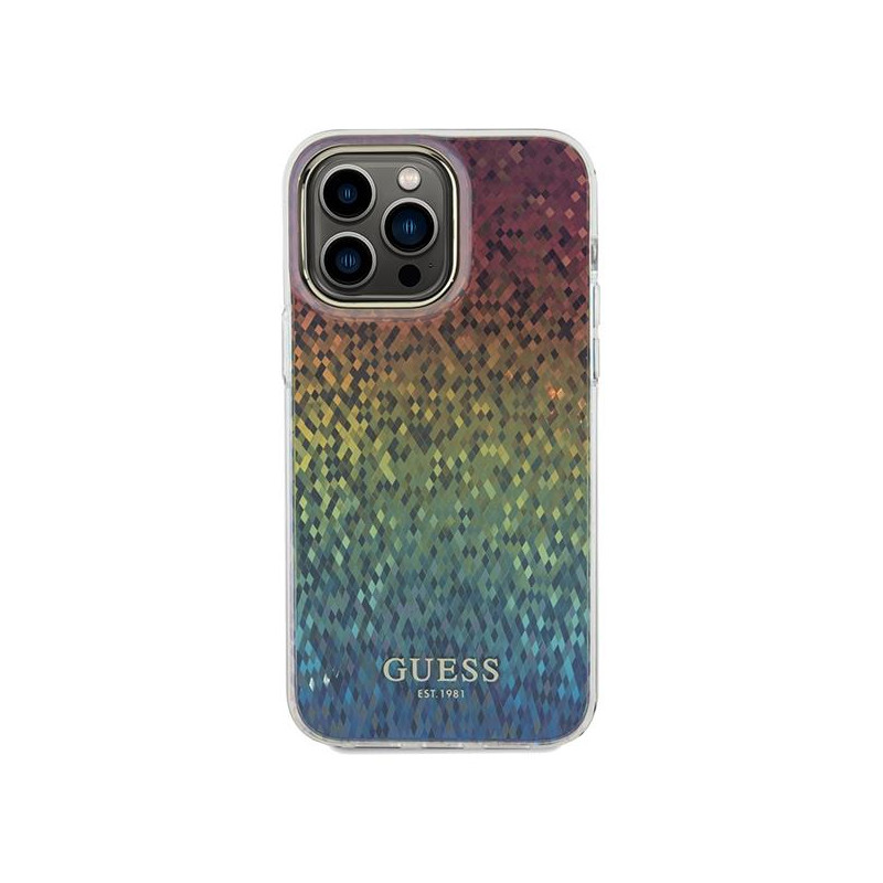 Etui Guess IML Faceted Mirror Disco Iridescent na iPhone 13 Pro / 13 - wielokolorowe