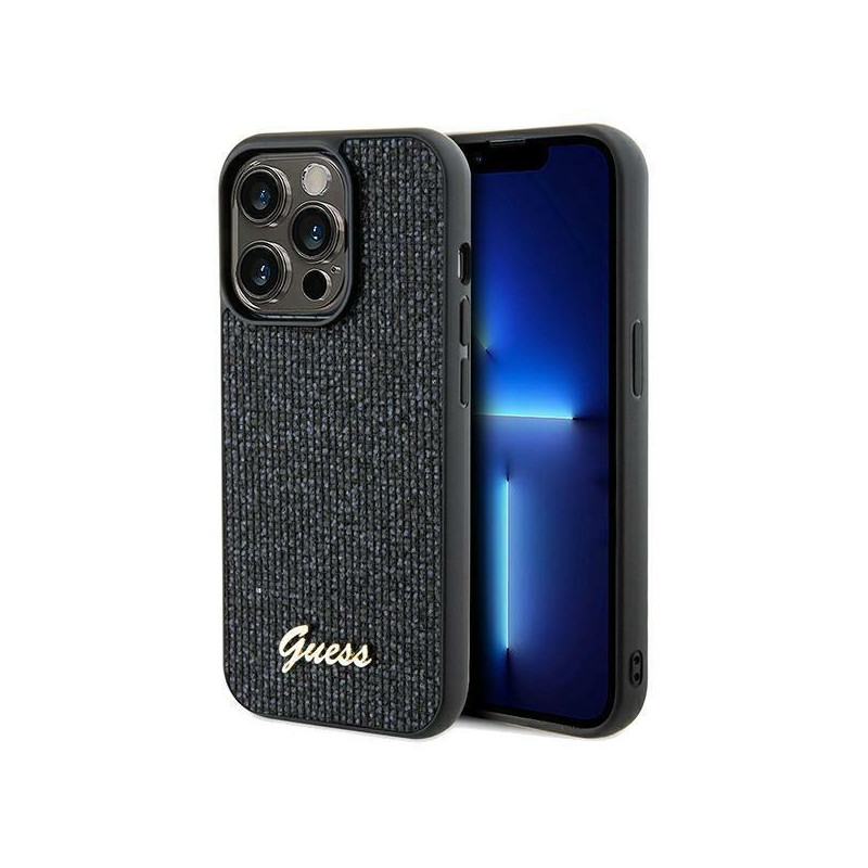 Etui Guess Disco Metal Script na iPhone 13 Pro / 13 - czarne