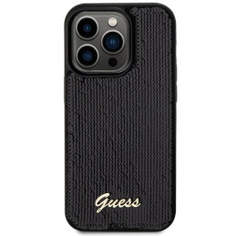 Etui Guess Sequin Script Metal na iPhone 13 Pro / 13 - czarne