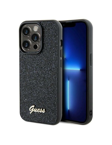 Etui Guess Disco Metal Script na iPhone 13 Pro Max - czarne