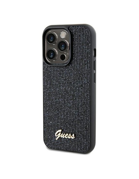 Etui Guess Disco Metal Script na iPhone 13 Pro Max - czarne