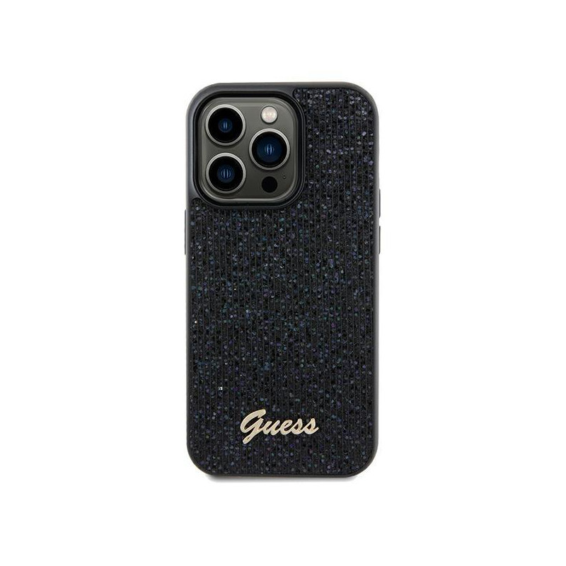 Etui Guess Disco Metal Script na iPhone 13 Pro Max - czarne