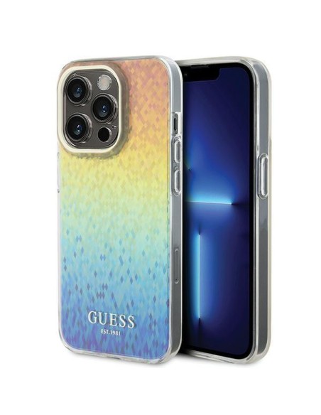 Etui Guess IML Faceted Mirror Disco Iridescent na iPhone 14 Pro - wielokolorowe Etui Guess IML Faceted Mirror Disco Iridescent na iPhone 14 Pro - wielokolorowe