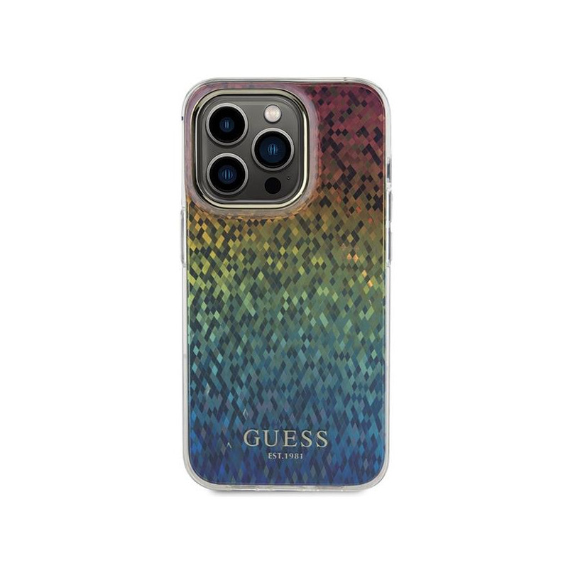 Etui Guess IML Faceted Mirror Disco Iridescent na iPhone 14 Pro - wielokolorowe