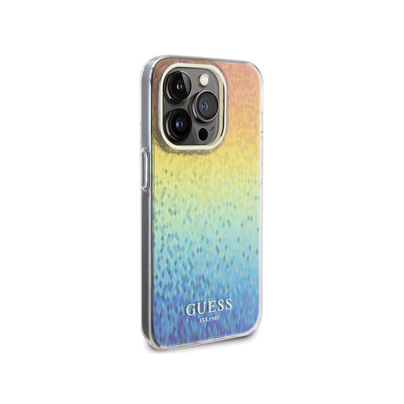 Etui Guess IML Faceted Mirror Disco Iridescent na iPhone 14 Pro - wielokolorowe