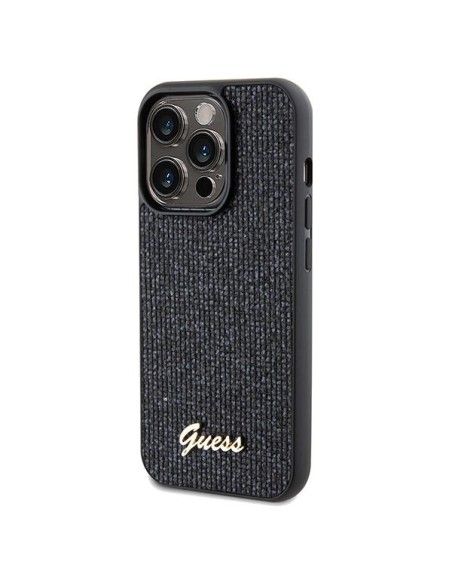 Etui Guess Disco Metal Script na iPhone 14 Pro - czarne Etui Guess Disco Metal Script na iPhone 14 Pro - czarne