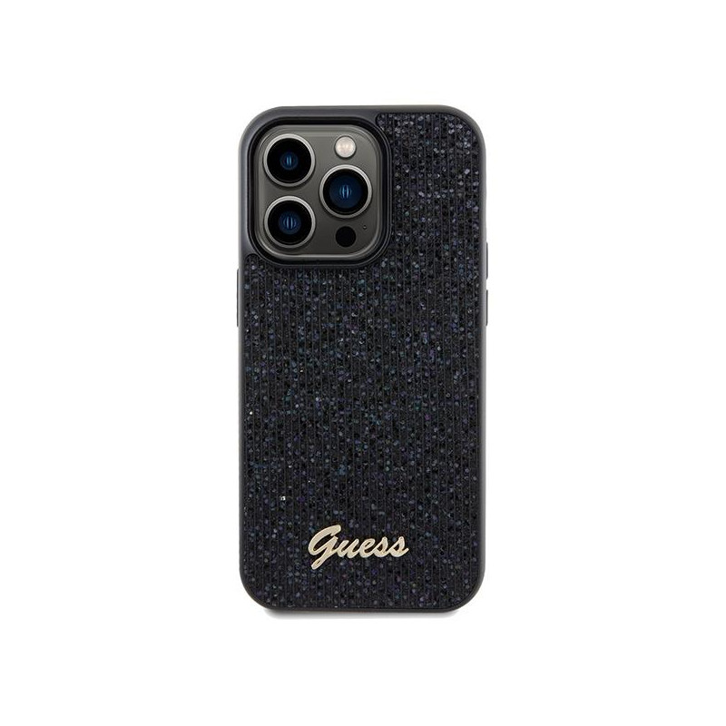 Etui Guess Disco Metal Script na iPhone 14 Pro - czarne