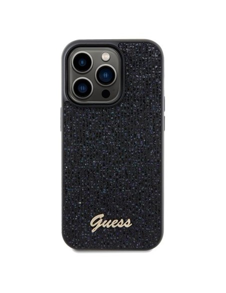 Etui Guess Disco Metal Script na iPhone 14 Pro - czarne Etui Guess Disco Metal Script na iPhone 14 Pro - czarne