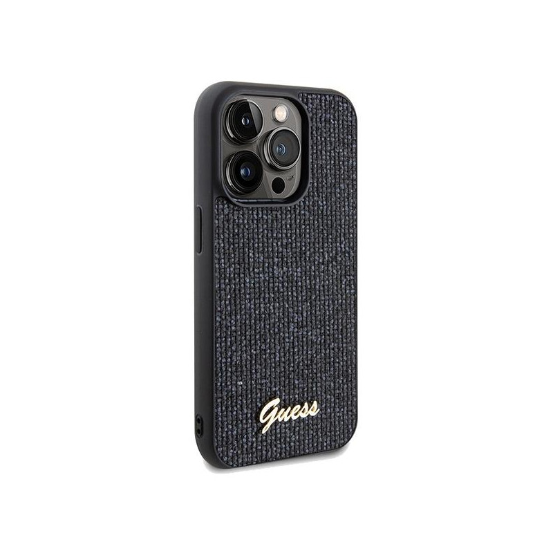 Etui Guess Disco Metal Script na iPhone 14 Pro - czarne