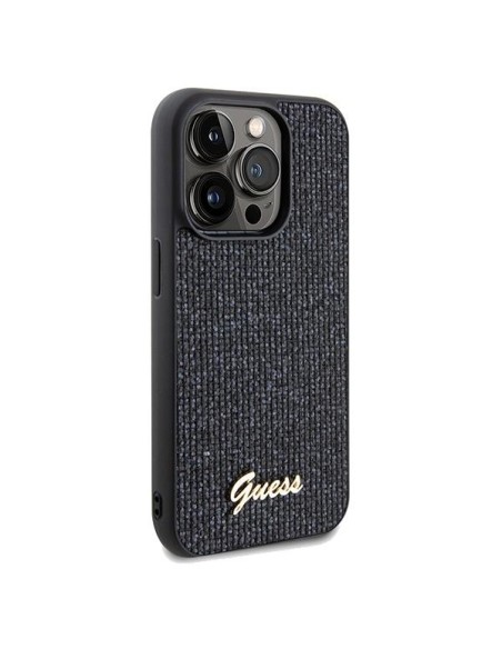 Etui Guess Disco Metal Script na iPhone 14 Pro - czarne Etui Guess Disco Metal Script na iPhone 14 Pro - czarne