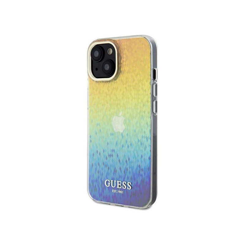 Etui Guess IML Faceted Mirror Disco Iridescent na iPhone 14 / 15 / 13 - wielokolorowe