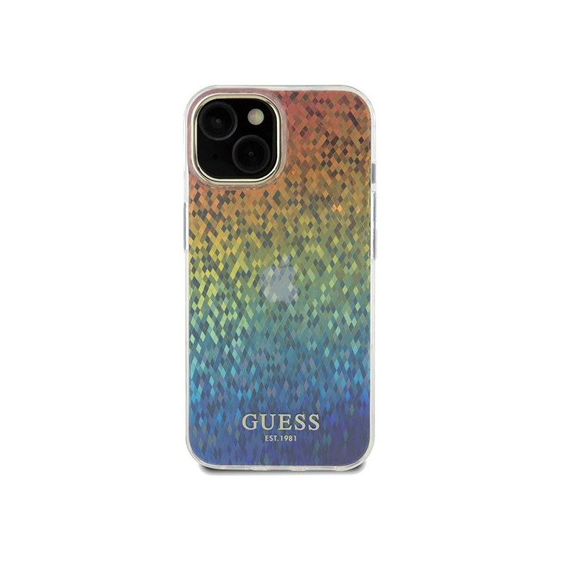 Etui Guess IML Faceted Mirror Disco Iridescent na iPhone 14 / 15 / 13 - wielokolorowe