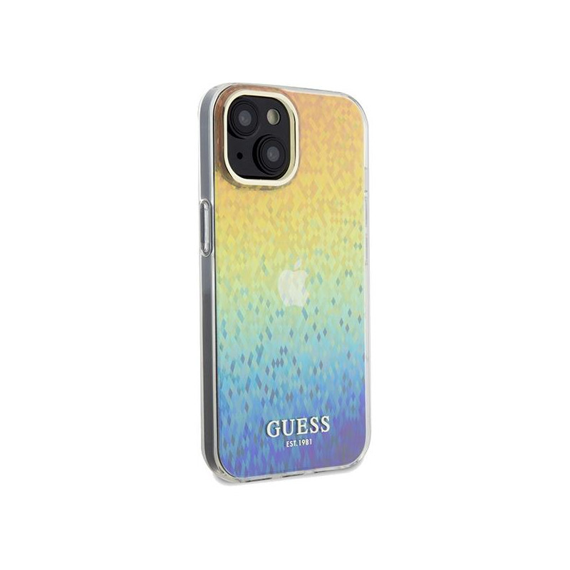 Etui Guess IML Faceted Mirror Disco Iridescent na iPhone 14 / 15 / 13 - wielokolorowe