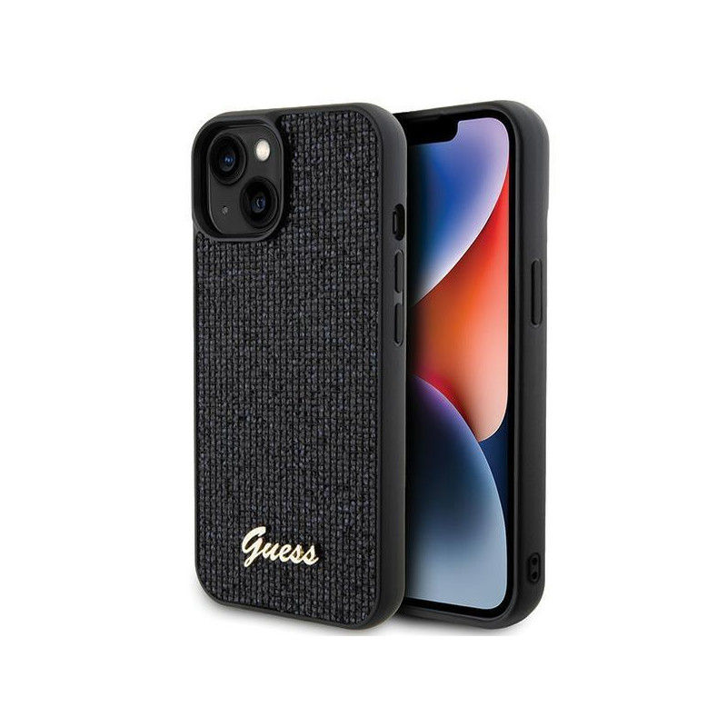 Etui Guess Disco Metal Script na iPhone 14 / 15 / 13 - czarne Etui Guess Disco Metal Script na iPhone 14 / 15 / 13 - czarne