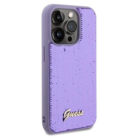 Etui Guess Sequin Script Metal na iPhone 14 Pro Max - fioletowe Etui Guess Sequin Script Metal na iPhone 14 Pro Max - fioletowe