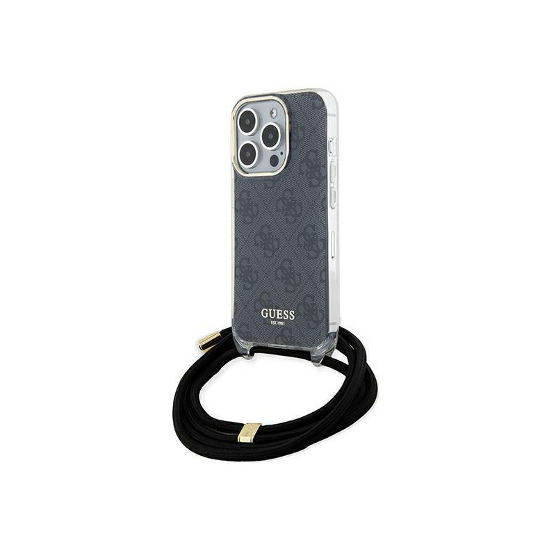 Etui Guess Crossbody Cord 4G Print na iPhone 15 Pro - czarne
