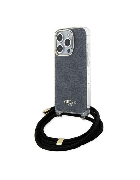 Etui Guess Crossbody Cord 4G Print na iPhone 15 Pro - czarne Etui Guess Crossbody Cord 4G Print na iPhone 15 Pro - czarne