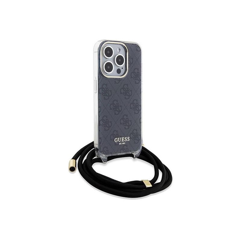 Etui Guess Crossbody Cord 4G Print na iPhone 15 Pro - czarne