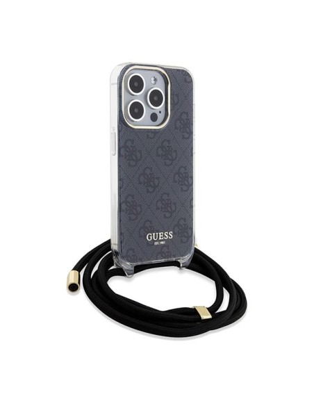 Etui Guess Crossbody Cord 4G Print na iPhone 15 Pro - czarne Etui Guess Crossbody Cord 4G Print na iPhone 15 Pro - czarne