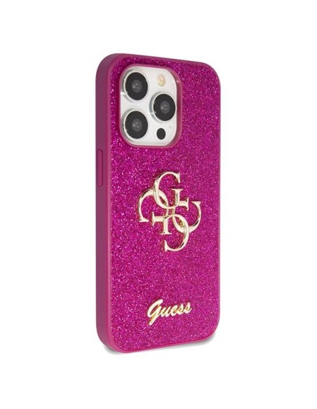Etui Guess Glitter Script Big 4G na iPhone 15 Pro - fioletowe Etui Guess Glitter Script Big 4G na iPhone 15 Pro - fioletowe