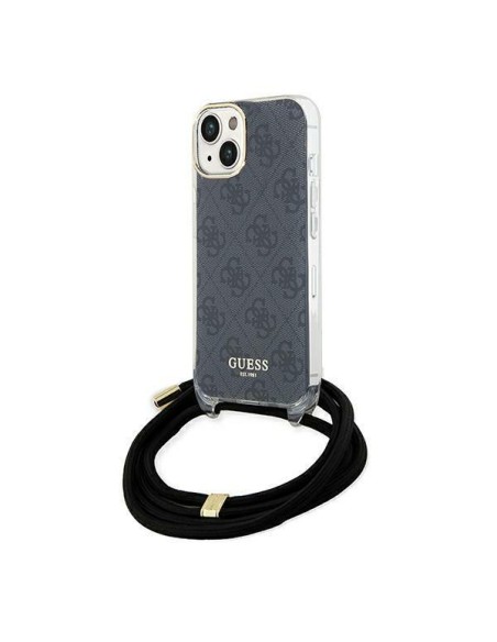 Etui Guess Crossbody Cord 4G Print na iPhone 15 / 14 / 13 - czarne Etui Guess Crossbody Cord 4G Print na iPhone 15 / 14 / 13 - czarne